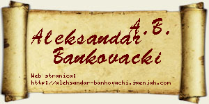 Aleksandar Bankovački vizit kartica
